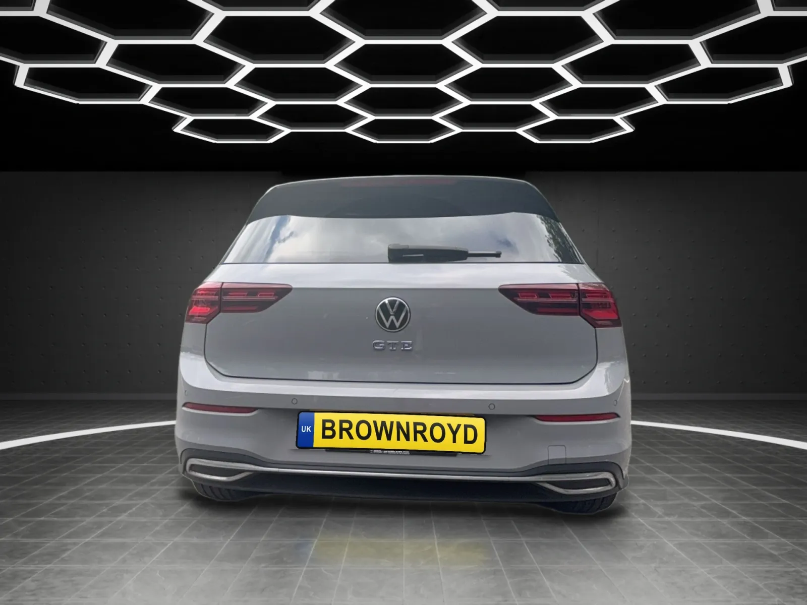 Volkswagen Golf GTE in the Midnight showroom, rear