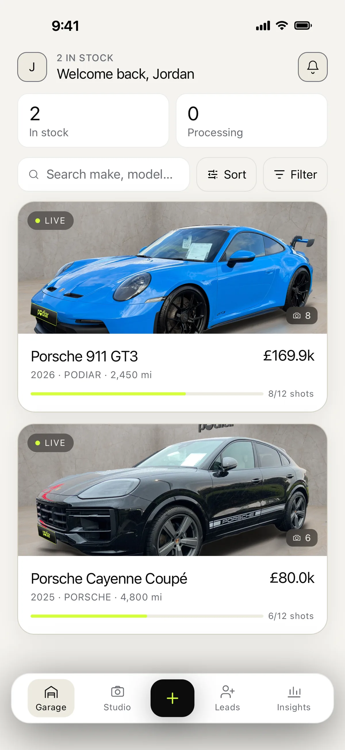 Podiar app: your stock list